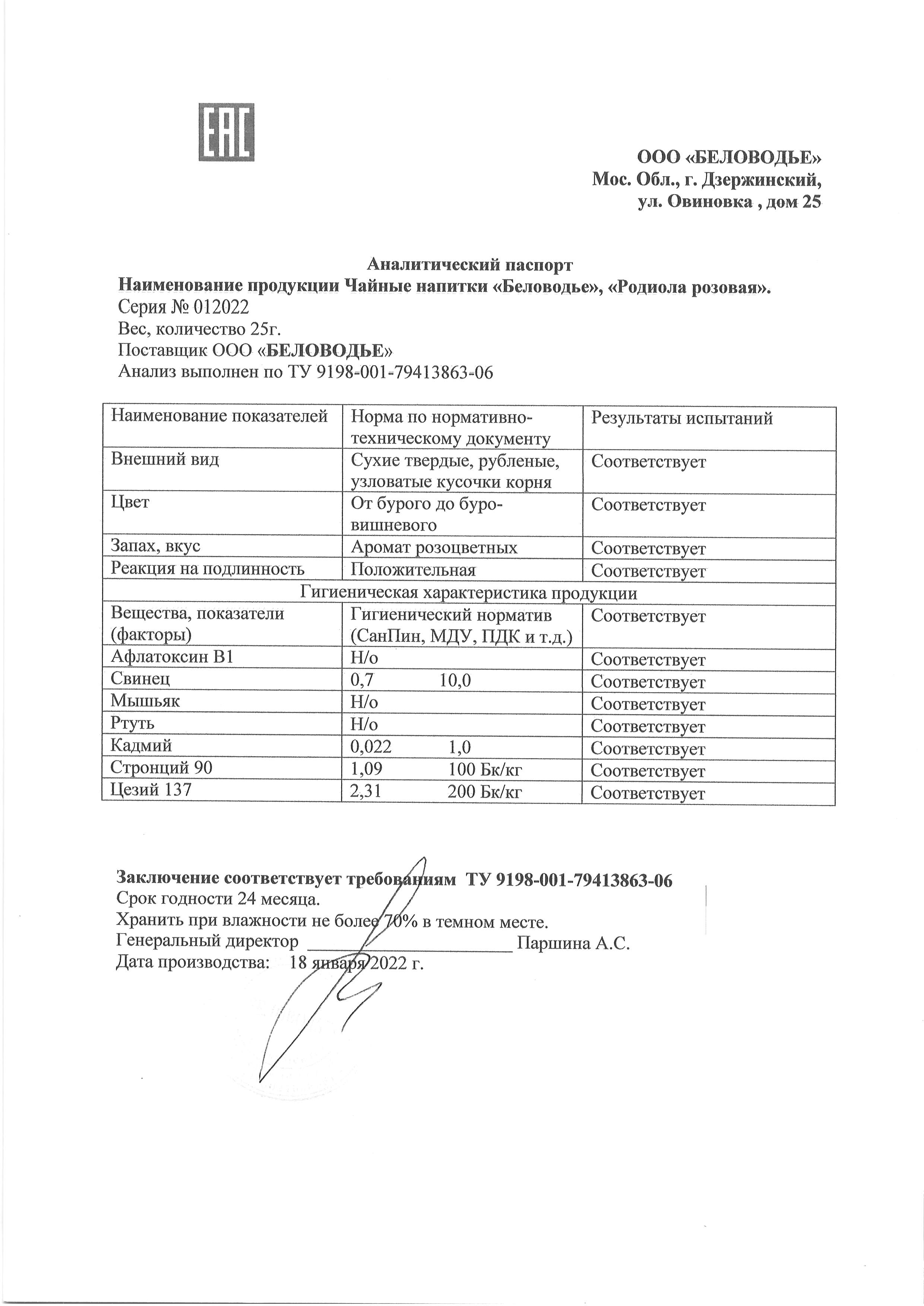 Паспорт №012022